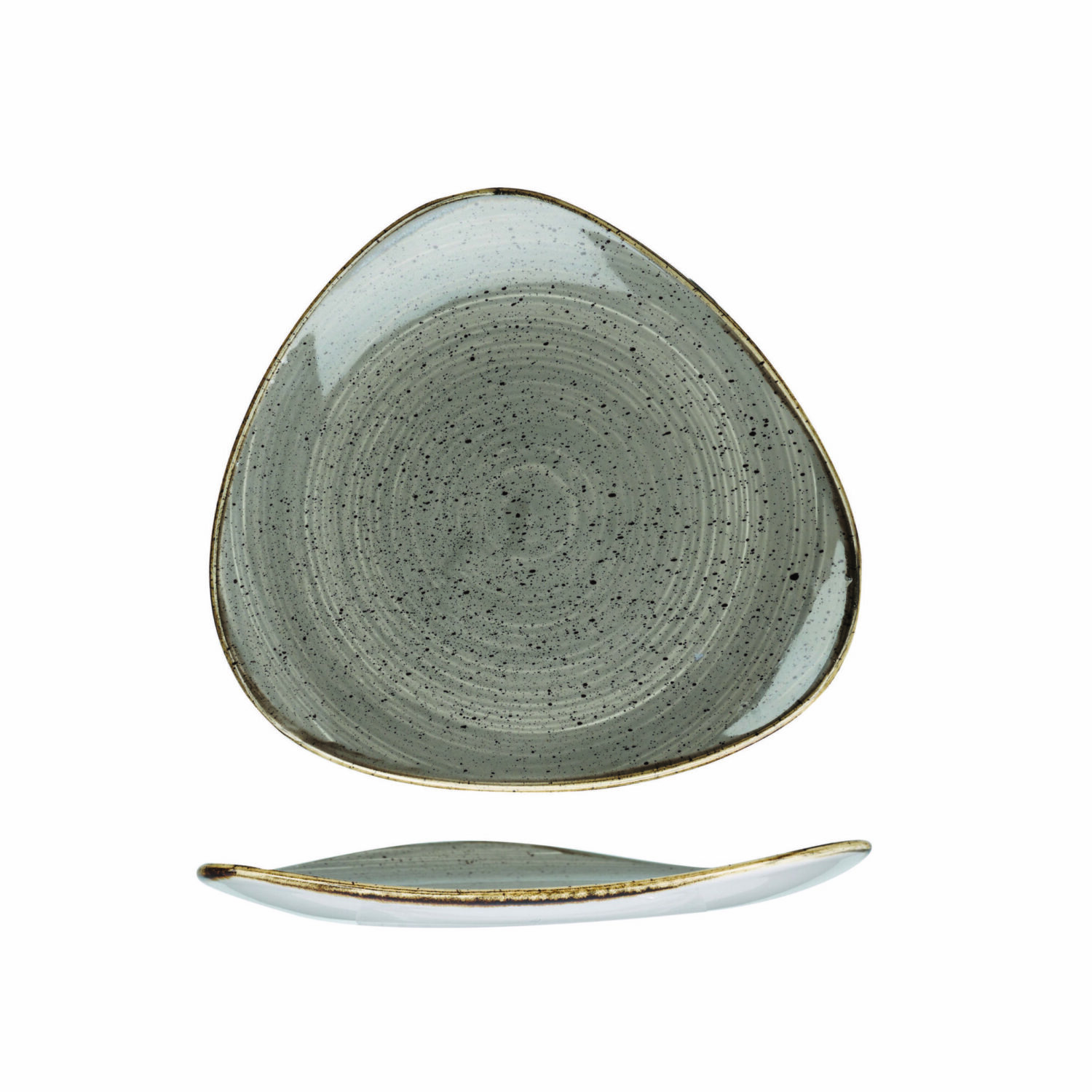 Peppercorn Grey - Triangle Plate 19.2Cm (Pack Of 12)