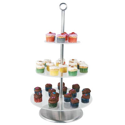 Cake Stand Clear Plastic - 3 Tier 340 X 285 X 190mm
