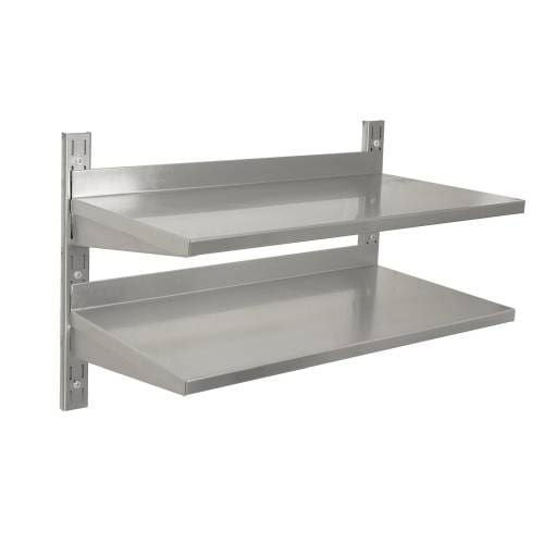 S/Steel Wall Shelving Double - 600 X 300mm