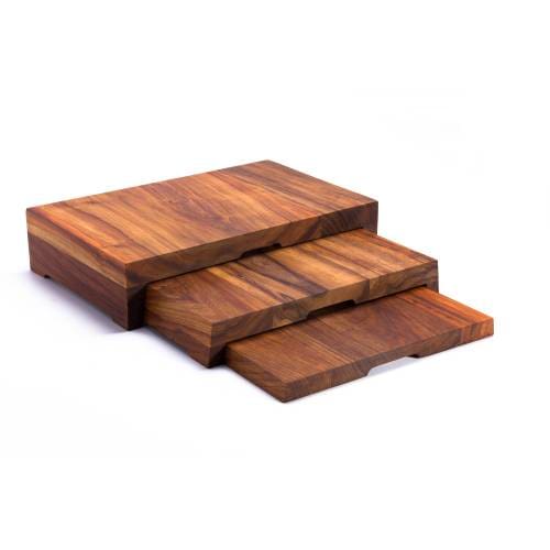 Wood Three Tier Risers (400 X 250 X 90mm - Complete) - Infiniti