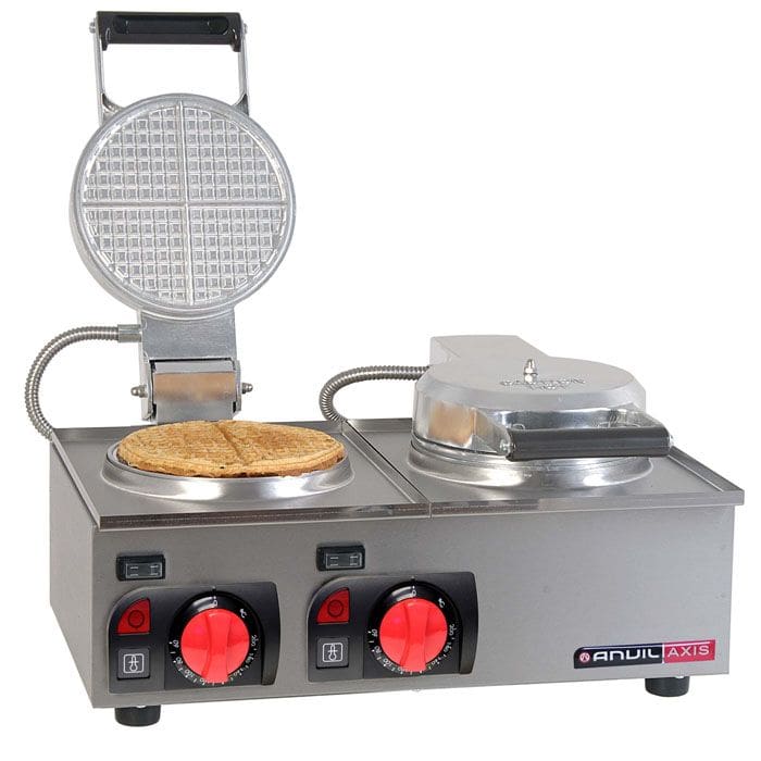 Double plate waffle baker
