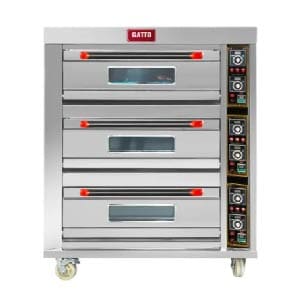 3 Deck 6 Tray Electric Pizza Oven With Ceramic Floors - Excludes Trays