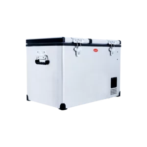 56L Dual Compartment Stainless Steel Fridge/Freezer AC/DC