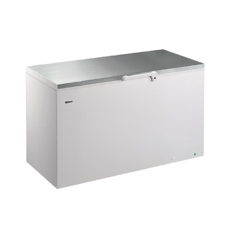 Chest Freezer Multimode T/STAT Stainless Steel Lid Grab Handle Backwall COND R600A 865 x 1255 x 735mm 443Lt