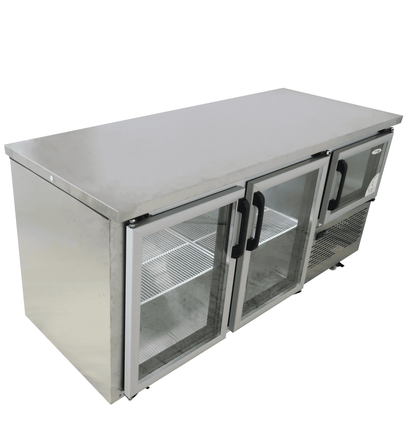 2.5 Swing Glass Door Underbar fridge R290 S/S Exterior Castors EMS 610Lt