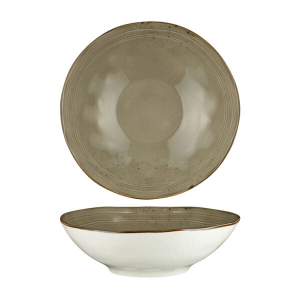 FYNBOS - MOUNTAIN GREY - ORGANIC ROUND BOWL - 40.5CM X 12.5CM (Pack Of 3)