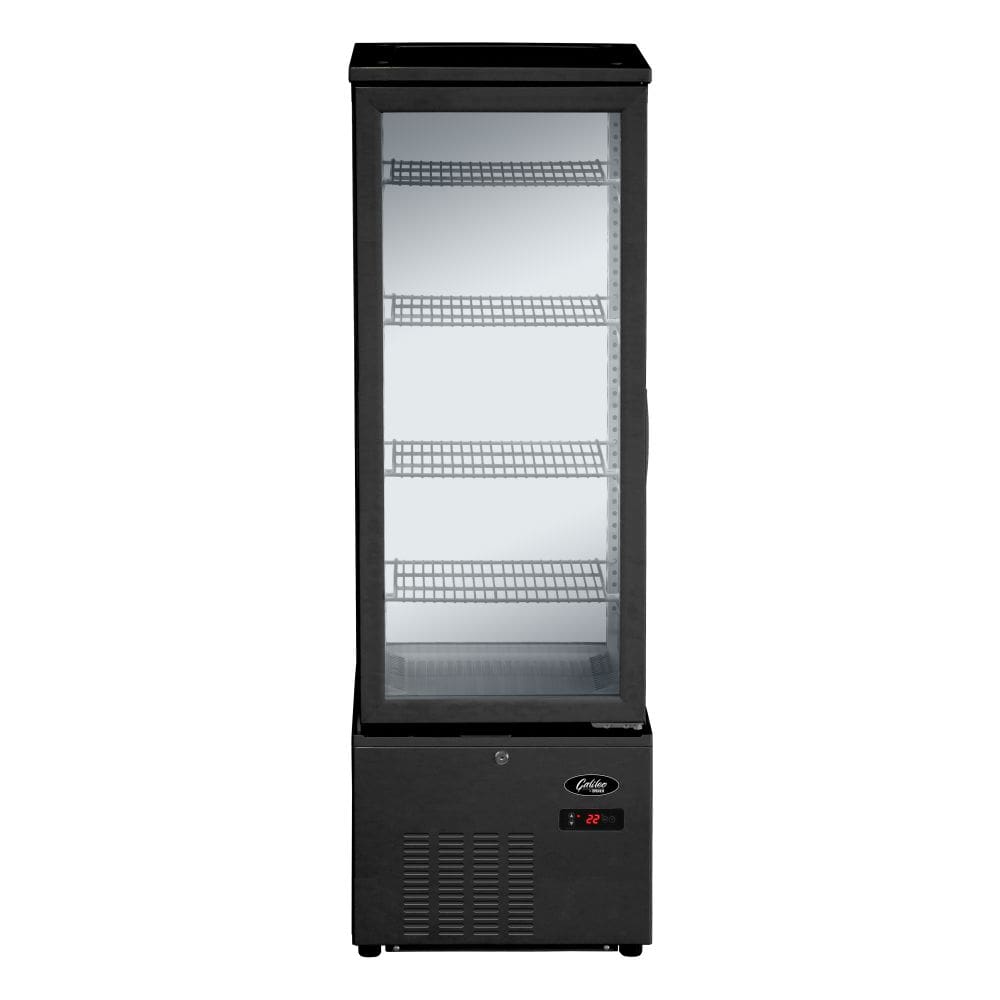 Refrigerated glass display cabinet - 279Lt, Black