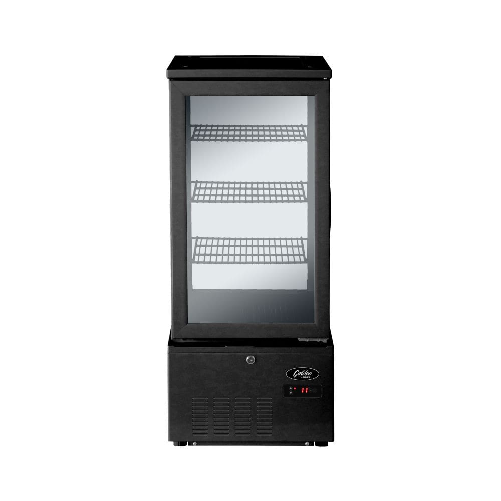 Refrigerated glass display cabinet - 74Lt, Black