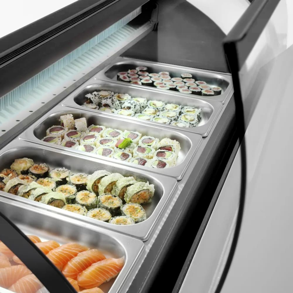 6 Division sushi display fridge - Image 3
