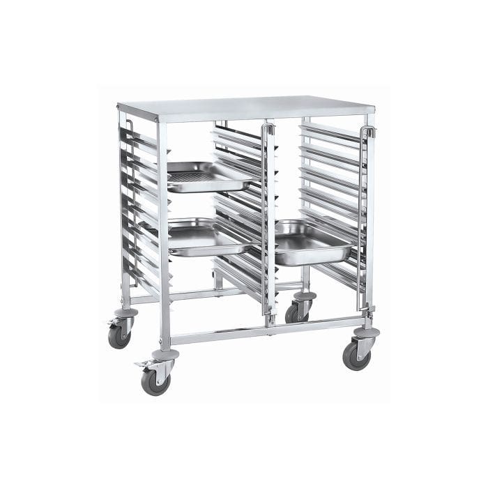 Double rack trolley with work top - 7 tier