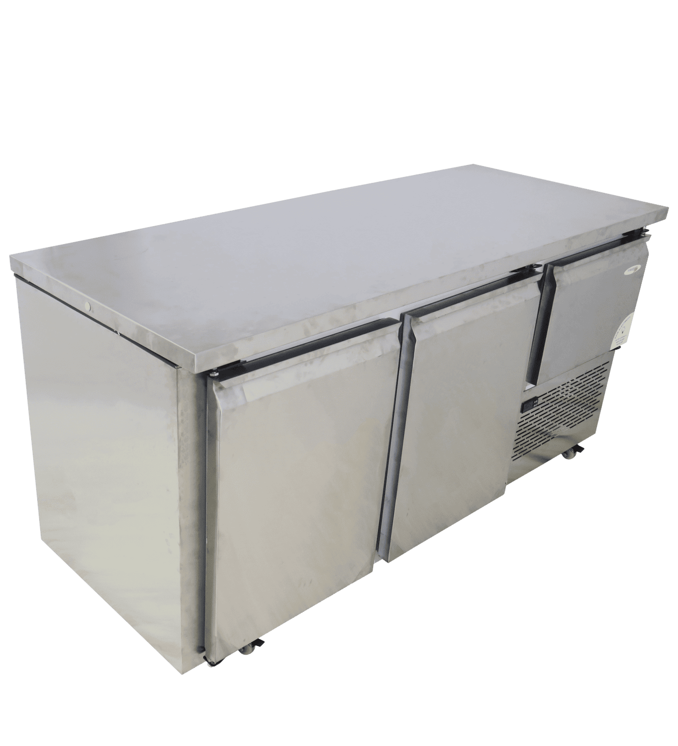 2.5 Swing Solid Door Underbar Fridge R290 S/S Exterior Castors EMS 610Lt